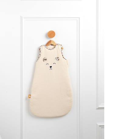 Gigoteuse bébé hiver en gaze de coton détails léopard Ecru 4 - vertbaudet enfant 