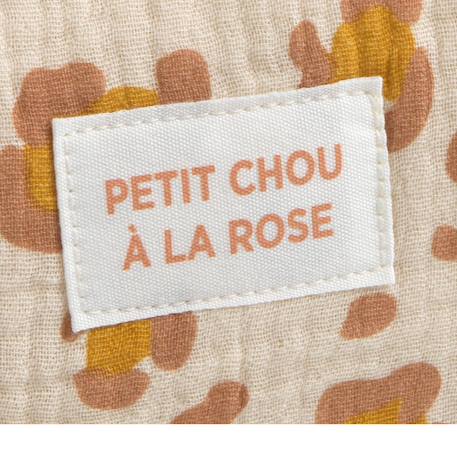 Trousse de toilette en gaze de coton imprimé léopard - leopard Ecru/noir+Ecru/rose 9 - vertbaudet enfant 