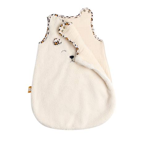 Gigoteuse bébé naissance hiver en sherpa et détails léopard Ecru 2 - vertbaudet enfant 