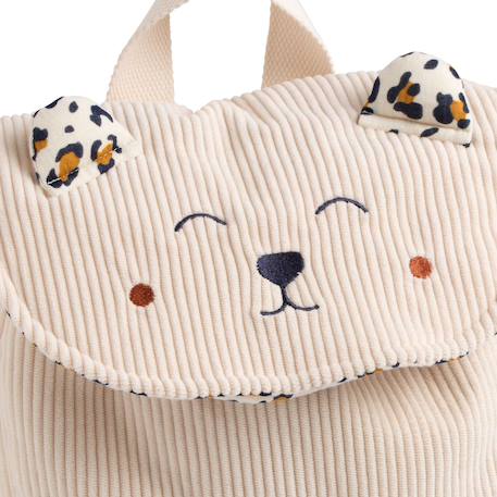Sac à dos maternelle en velours côtelé avec oreilles Ecru 4 - vertbaudet enfant 