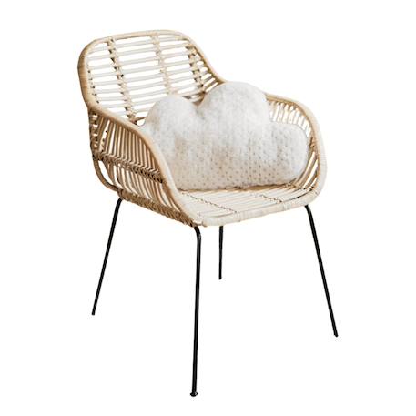 Fauteuil enfant en rotin et pieds métal - java Rotin blanchi 4 - vertbaudet enfant 