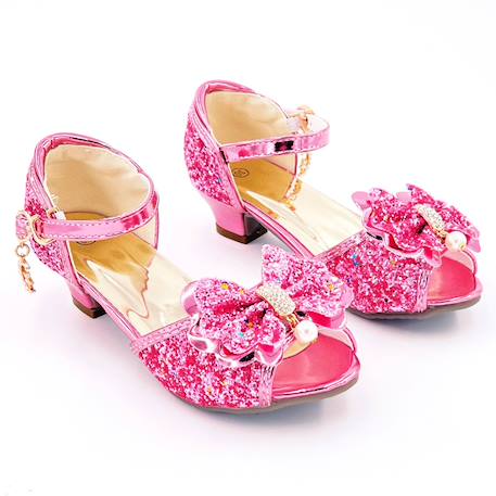Chaussures de princesse enfant à talon pailletées pour déguisement Argent+Or+Rose 9 - vertbaudet enfant 
