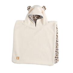Bébé-Manteau, combipilote, nid d'ange-Poncho bébé 1-3 ans sherpa et gaze de coton léopard