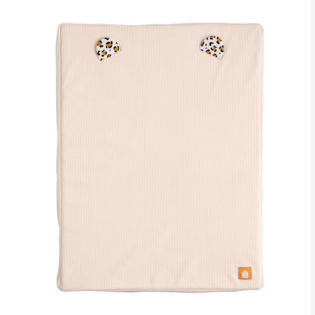 Matelas à langer avec sa housse en velours cotelé et sa serviette - leopard Ecru/noir 2 - vertbaudet enfant 
