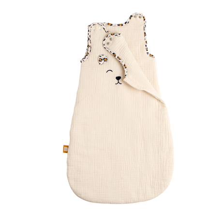 Gigoteuse bébé hiver en gaze de coton détails léopard Ecru 2 - vertbaudet enfant 
