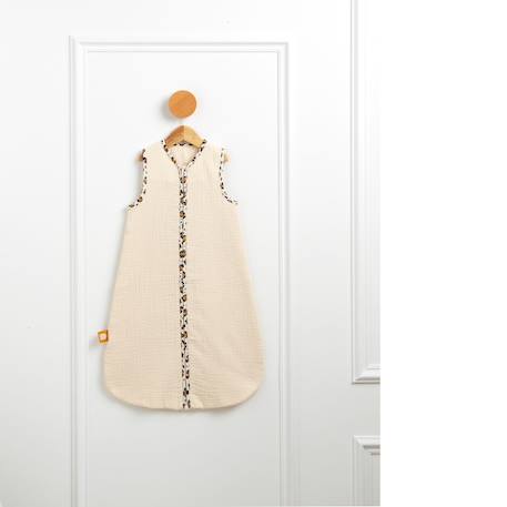 Gigoteuse bébé été en gaze de coton détails léopard Ecru 3 - vertbaudet enfant 