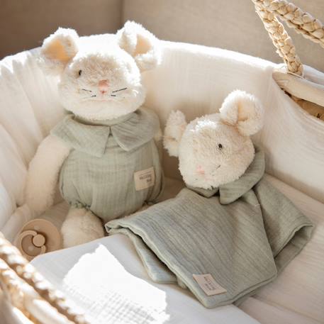 Peluche souris poppy cannelle (25 cm) Cannelle, écru+Vert d'eau, écru 10 - vertbaudet enfant 