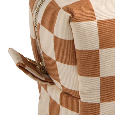 Trousse de toilette en coton imprimé damier - petit chou Caramel 4 - vertbaudet enfant 
