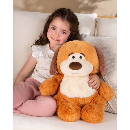 Peluche chubby dog - chien marron clair et beige  40 cm Beige 3 - vertbaudet enfant 