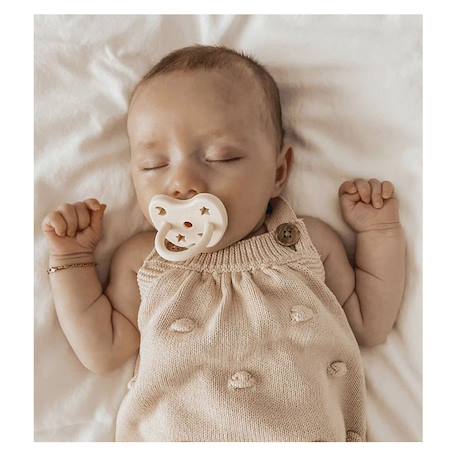 Tétine physiologique caoutchouc naturel Beige+Jaune 3 - vertbaudet enfant 