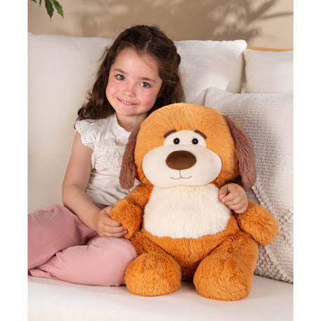 Peluche chubby dog - chien marron clair et beige  40 cm Beige 4 - vertbaudet enfant 