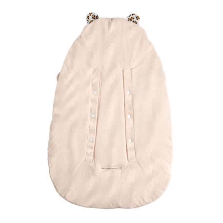 Nid d'ange bébé 5 attaches en velours côtelé et intérieur gaze de coton - leopard Ecru/noir 3 - vertbaudet enfant 