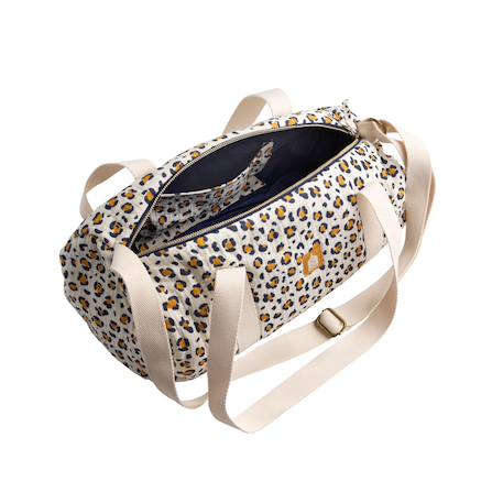 Sac bowling en gaze de coton léopard Ecru/noir+Ecru/rose 3 - vertbaudet enfant 