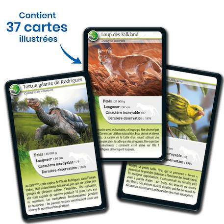 Jeu de cartes - défis nature -  animaux disparus -  fabriqué en france MULTICOLORE 4 - vertbaudet enfant 