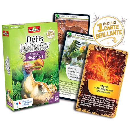 Jeu de cartes - défis nature -  animaux disparus -  fabriqué en france MULTICOLORE 2 - vertbaudet enfant 
