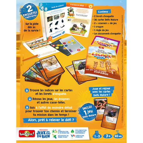 Jeu de cartes - défis nature escape -  mission survie -  fabriqué en france MULTICOLORE 5 - vertbaudet enfant 