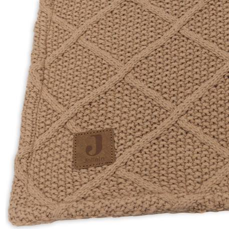 Couverture en tricot check knit oatmeal (75 x 100 cm) Beige+Marron+Marron foncé 16 - vertbaudet enfant 