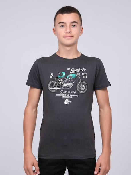 T-shirt col rond pur coton joumea garçon Bordeaux+Gris foncé+Kaki 6 - vertbaudet enfant 