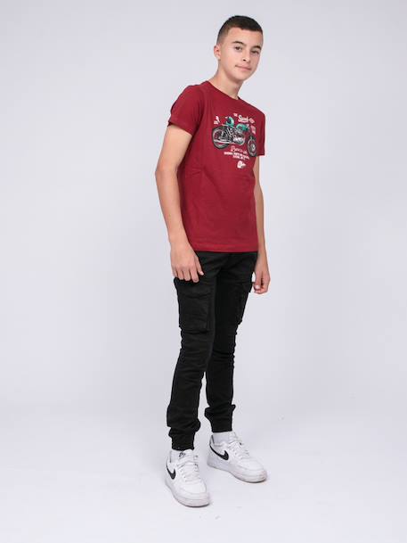 T-shirt col rond pur coton joumea garçon Bordeaux+Gris foncé+Kaki 4 - vertbaudet enfant 