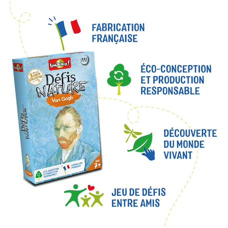 Jeu de cartes - défis nature -  van gogh -  fabriqué en france MULTICOLORE 3 - vertbaudet enfant 