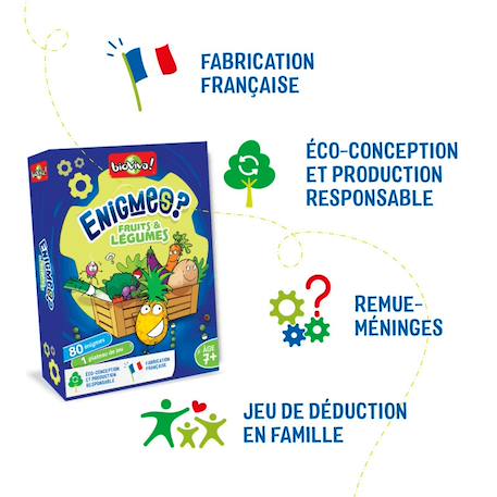 Jeu de cartes - enigmes -  fruits et légumes -  fabriqué en france MULTICOLORE 6 - vertbaudet enfant 