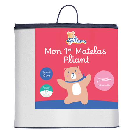 Matelas pliant bébé de voyage - déhoussable Blanc 1 - vertbaudet enfant 