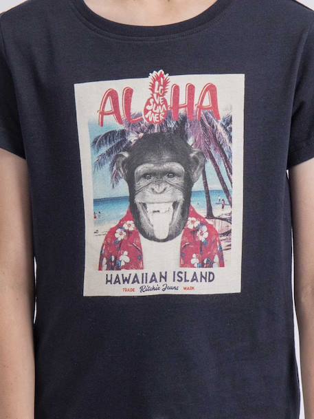 T-shirt col rond nipagolo garçon Blanc+Bleu marine+Kaki 7 - vertbaudet enfant 