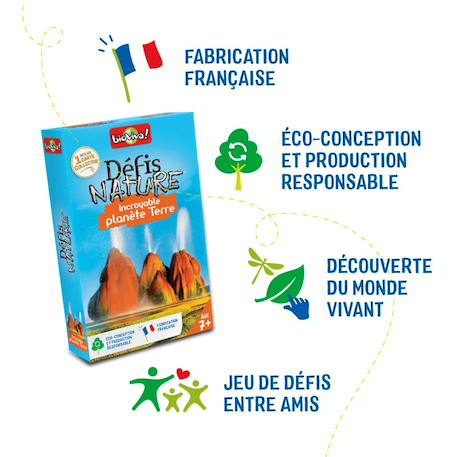 Jeu de cartes - défis nature -  incroyable planète -  fabriqué en france MULTICOLORE 6 - vertbaudet enfant 