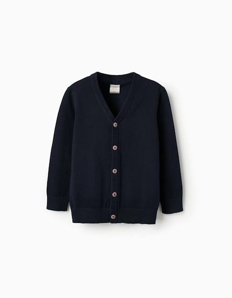 Gilet en maille brothers & sisters Bleu foncé 1 - vertbaudet enfant 