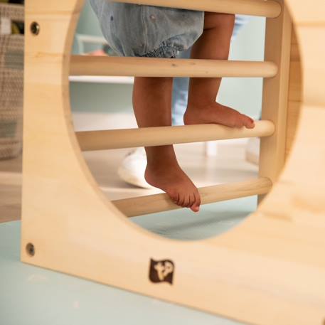 Cubes d'escalade x2 avec pont-toboggan montessori bois fsc® Marron 4 - vertbaudet enfant 