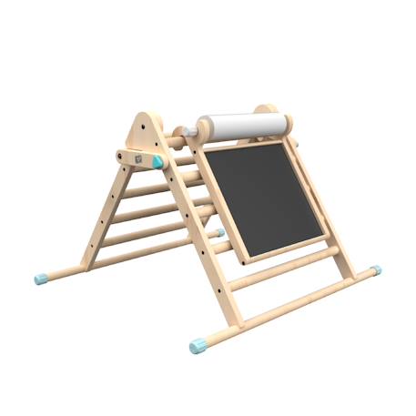 Triangle d'escalade pliable avec tableau montessori bois fsc® Marron 1 - vertbaudet enfant 