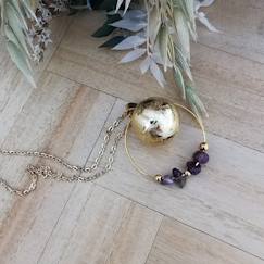 Vêtements de grossesse-Bola de grossesse or brossé cercle amethyste