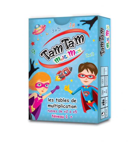 Jeu d'observation et calcul mental  Tam tam tables de multiplication niveau 1 MULTICOLORE 2 - vertbaudet enfant 
