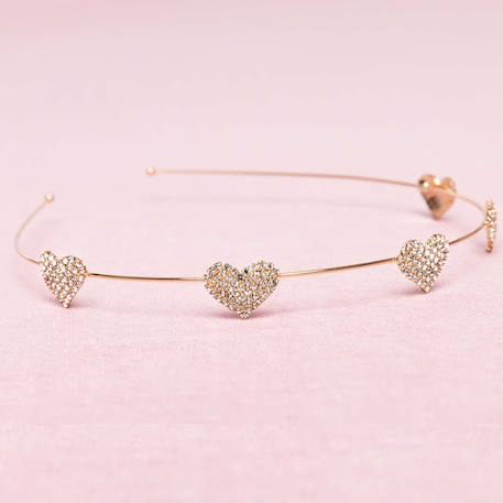 Diadème serre-tête enfant coeurs strass Rose 2 - vertbaudet enfant 