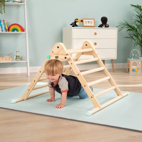 Triangle d'escalade pliable avec tableau montessori bois fsc® Marron 3 - vertbaudet enfant 