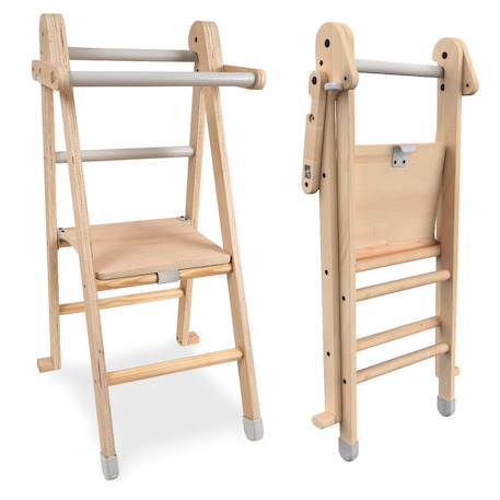Tour d'apprentissage pliable montessori bois fsc® Marron - blanc 1 - vertbaudet enfant 