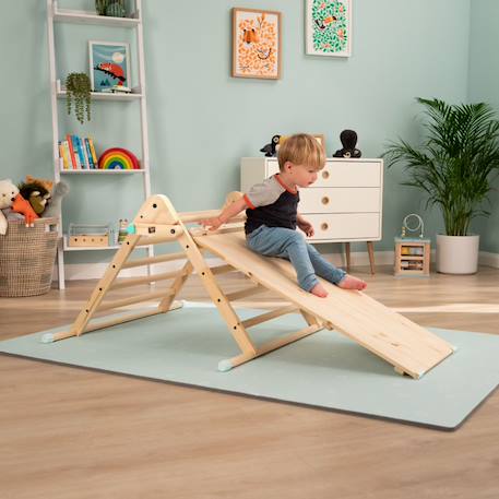 Pont toboggan montessori bois fsc® Marron 3 - vertbaudet enfant 