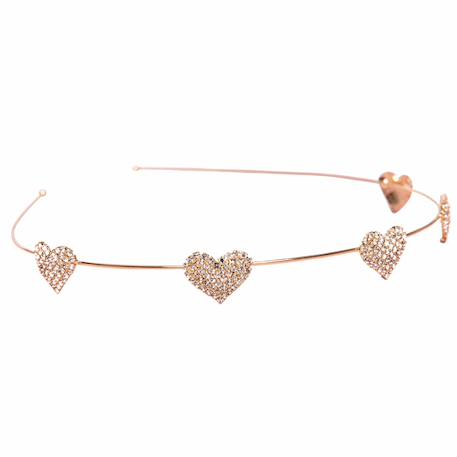 Diadème serre-tête enfant coeurs strass Rose 1 - vertbaudet enfant 
