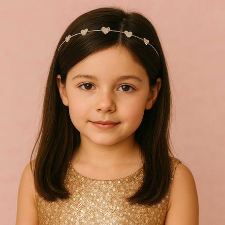 Diadème serre-tête enfant coeurs strass Rose 3 - vertbaudet enfant 