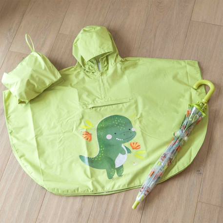 Poncho cape de pluie imperméable pour enfant Orange+Rose+Vert 14 - vertbaudet enfant 