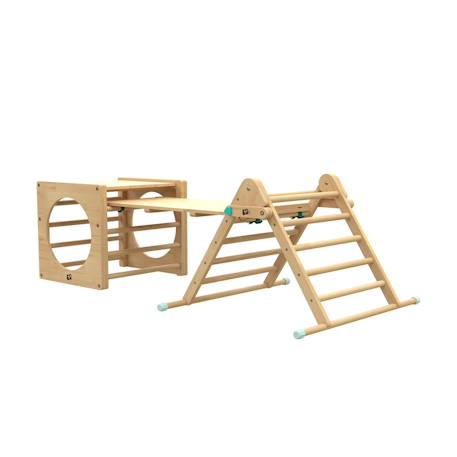 Cube d'escalade, triangle et toboggan montessori bois fsc® Marron 2 - vertbaudet enfant 