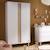 Armoire 2 portes avec détail imitation bois texturé et pieds bois - paloma Blanc/marron+Marron 1 - vertbaudet enfant 