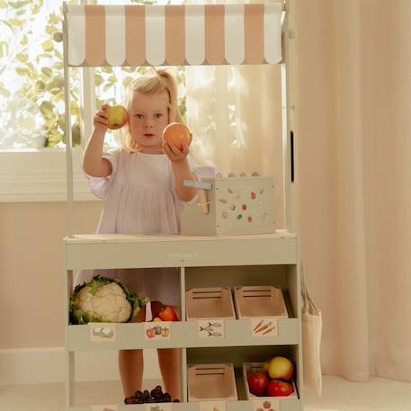 Marchande en bois FSC et tissu Vert, rose, prange 6 - vertbaudet enfant 
