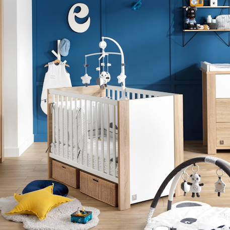 Lit bébé à barreaux - antonin Marron+Marron/blanc 5 - vertbaudet enfant 