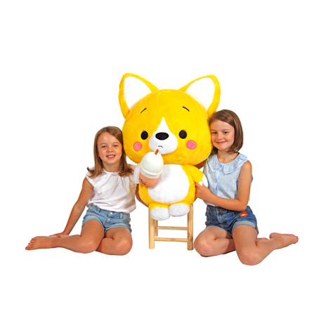 Peluche little corgi Cuties 80 cm Jaune 2 - vertbaudet enfant 
