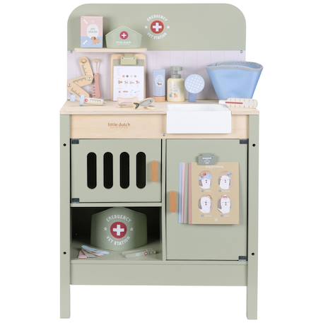 Cabinet de vétérinaire en bois Vert, rouge, blanc 1 - vertbaudet enfant 