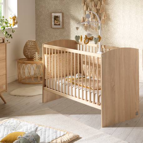 Lit bébé à barreaux - access Marron+Marron/blanc 1 - vertbaudet enfant 