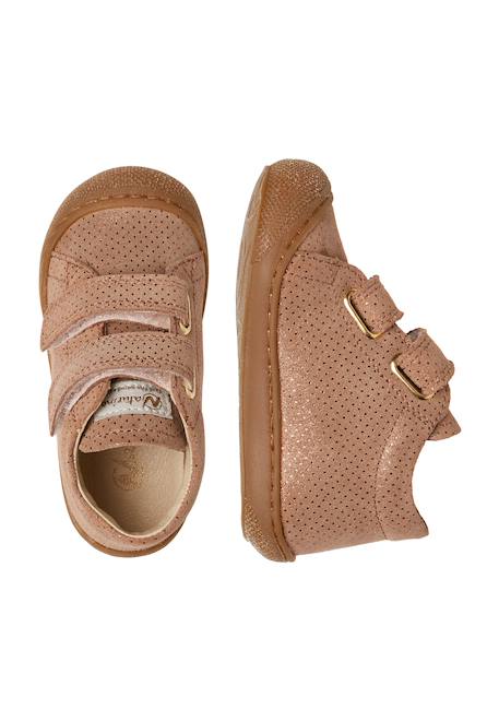 Chaussures premiers pas en suède pailleté cocoon vl Marine-+Rose antique- 9 - vertbaudet enfant 