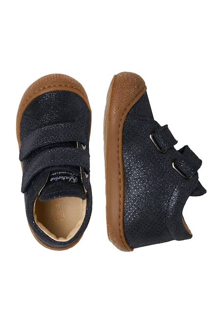 Chaussures premiers pas en suède pailleté cocoon vl Marine-+Rose antique- 4 - vertbaudet enfant 