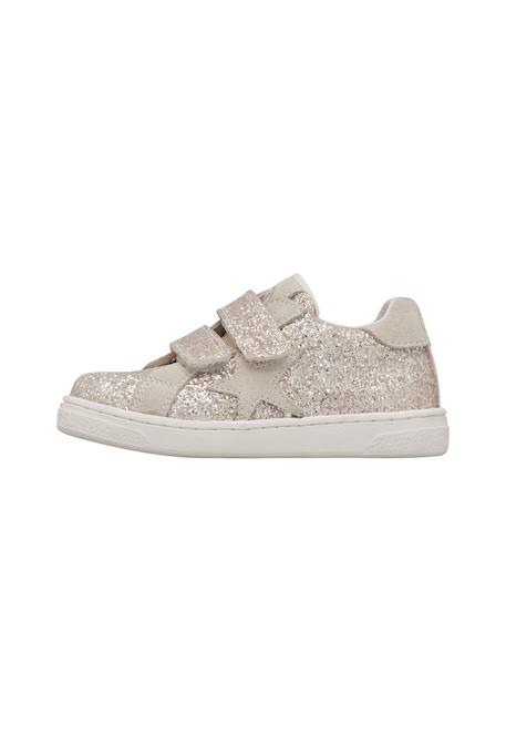 Baskets en tissu pailleté et suède pinn vl. Argent nickel+Platine- 3 - vertbaudet enfant 